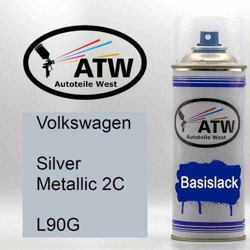 Volkswagen, Silver Metallic 2C, L90G: 400ml Sprühdose, von ATW Autoteile West.